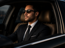 Executive in car
